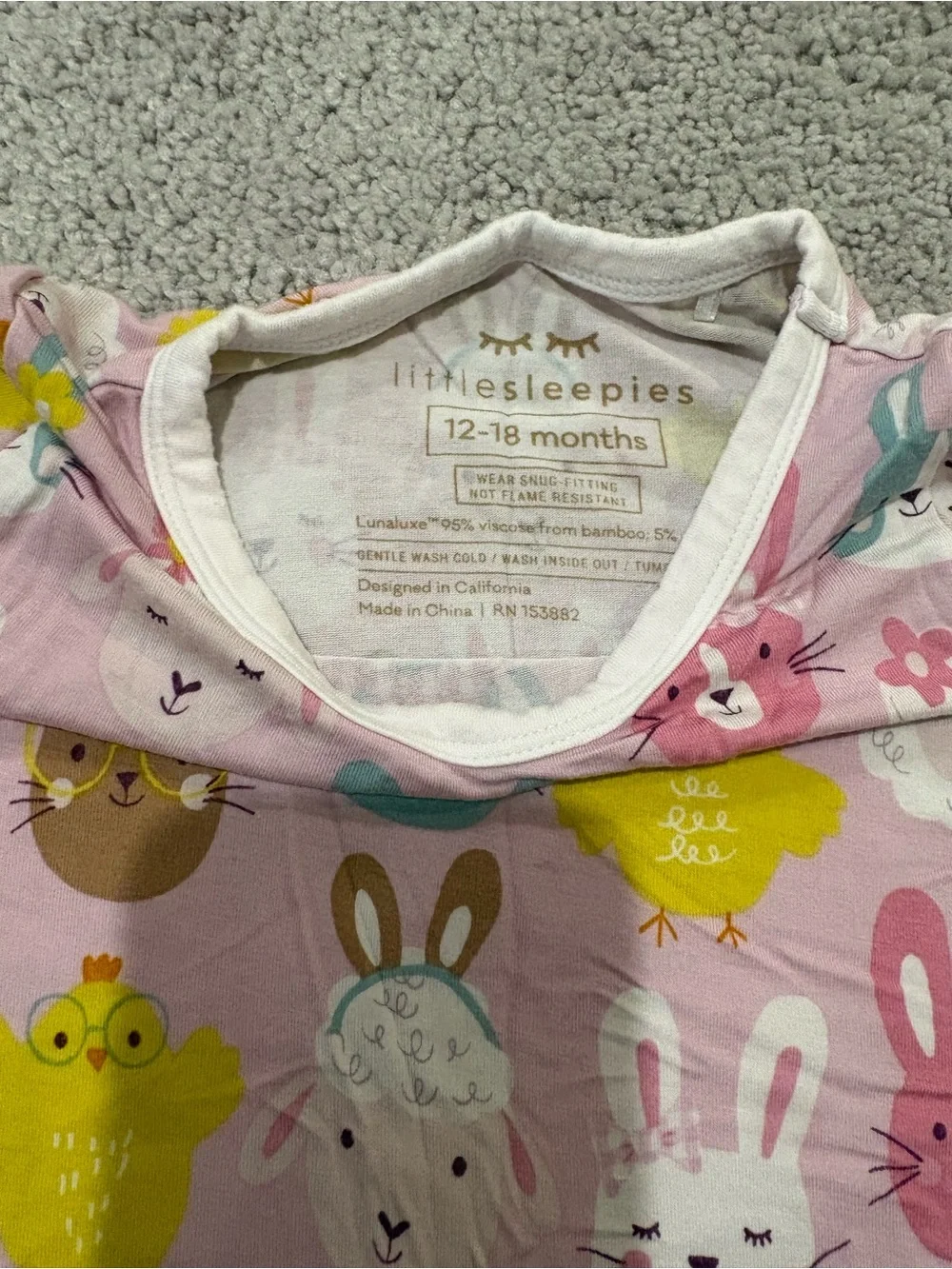 Little Sleepies soft pink